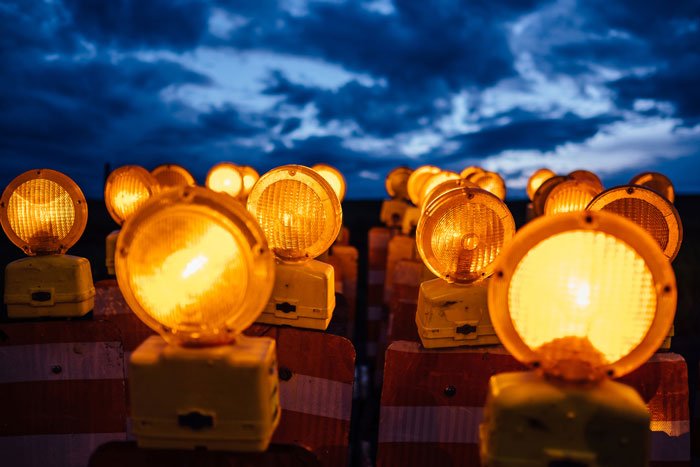 Luces de advertencia para barricadas en carretera