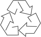 Black and white recycling logo