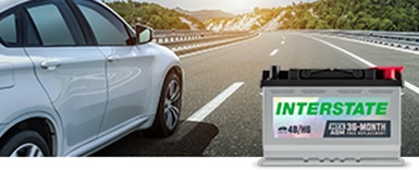 image of car on highway with Interstate MTX battery