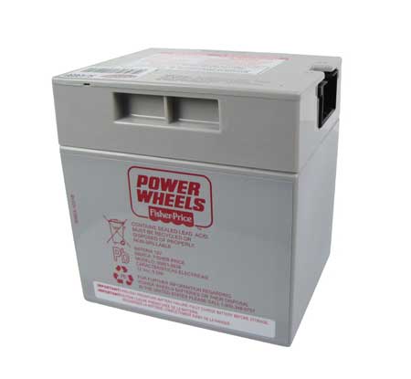 12V Power Wheels Fisher Price Battery, 12V and 12 Ah, With Plug Connector