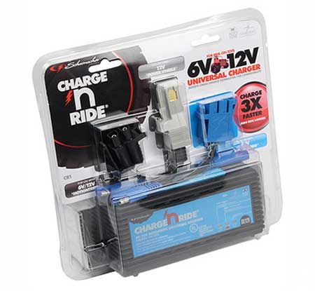 Charge N Ride Universal Battery Charger with Plug Adaptors