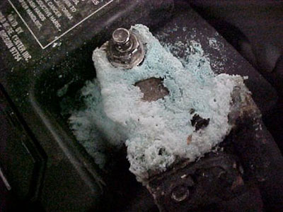 Corrosion on a car battery